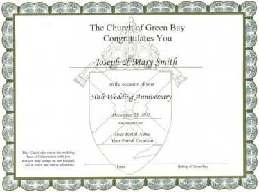 Wedding Anniversaries Certificate