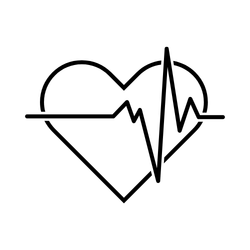 beginning of life icon with a heart and heartbeat line