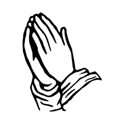 pastoral care icon with two hands in a together in a praying gesture